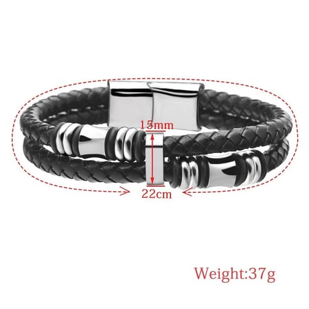 اسوارة رجالية فخمة جلد وستيل