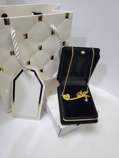 سلسال اسم وحرف مطلي بالذهب عيار21