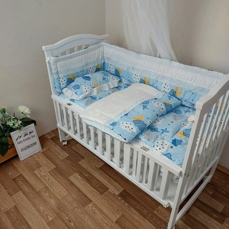 بكج اقتصادي سرير اطفال مع طقم مفرش السرير+مرتبة