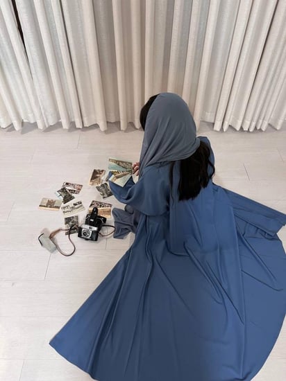 كلوش بحري قماش كريب أوكراني