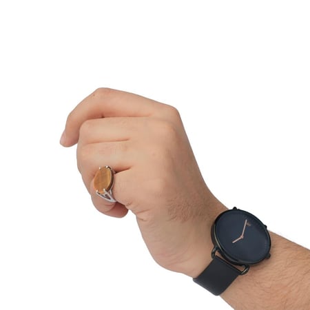 خاتم فضة شنكار حجر عين النمر عيار 925 أسترليني