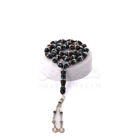 سبحة كوك مطعم فضة منقط 33