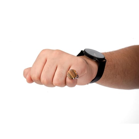 خاتم فضة شنكار حجر عقيق مشجر بيضاوي عيار 925 أسترليني