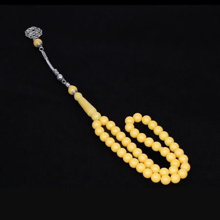 سبحه بكلايت اصفر متدرج 45 خرزة طربزون راديوم