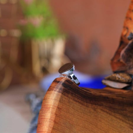 خاتم فضه ملكي بني كاتم عيار 925 أسترليني