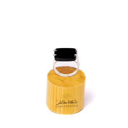 خاتم فضة شنكار مربع أسود عيار 925 أسترليني
