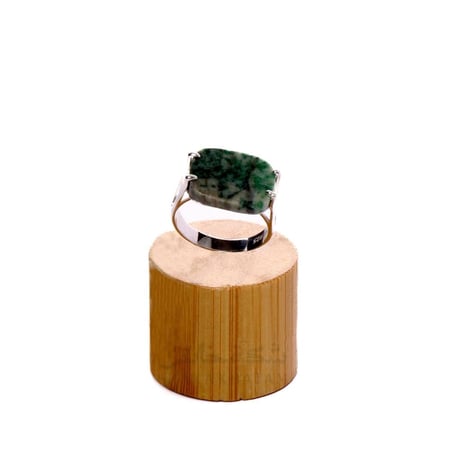 خاتم فضة شنكار مربع اخضر مشجر عيار 925 أسترليني