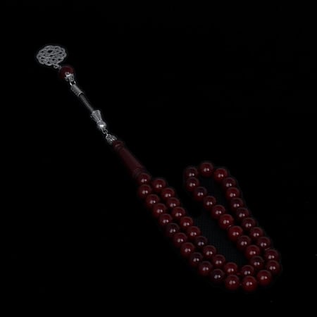 سبح بكلايت بلجيكي عنابي 45 خرزة طربزون راديوم