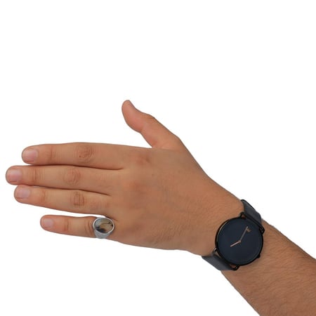 خاتم فضة عقيق فص مميز عيار 925 أسترليني