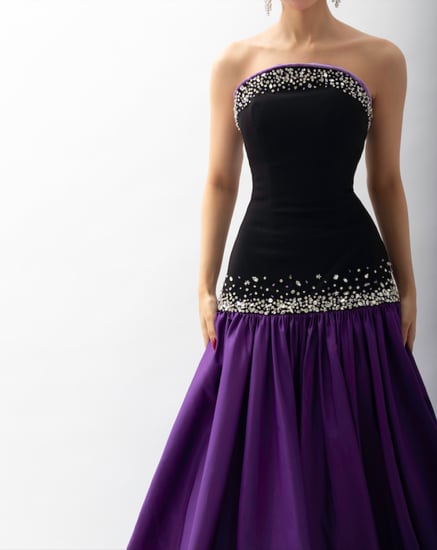 فستان سهرة خامة كريب سترتش +شانطون تطريز فاخر