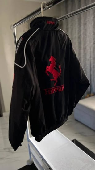 فيراري جاكيت اسود | BLACK Ferrari racing vintage jacket