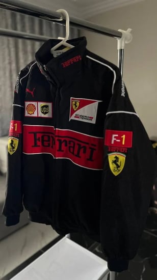 فيراري جاكيت اسود | BLACK Ferrari racing vintage jacket