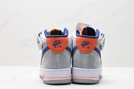 Nike Air Force 1 Mid Midnight Blue Orange Dark Grey