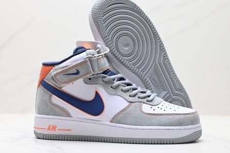 Nike Air Force 1 Mid Midnight Blue Orange Dark Grey