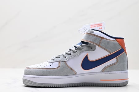 Nike Air Force 1 Mid Midnight Blue Orange Dark Grey