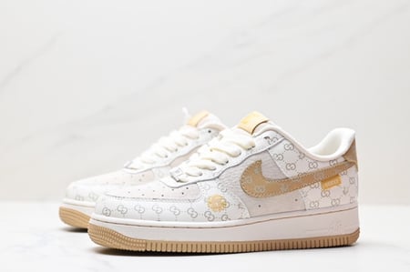Nike Air Force 1 Low ' Custom Gold Gucci