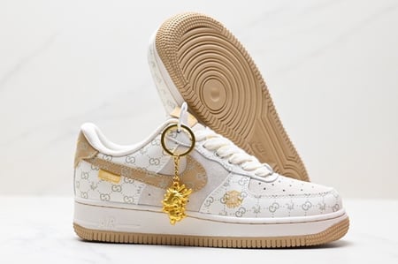 Nike Air Force 1 Low ' Custom Gold Gucci