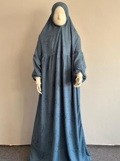 شرشف صلاة بناتي قطن بارد اللون ازرق