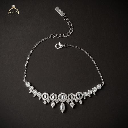 اسوارة راقية تصميم الماس | فضة عيار 925