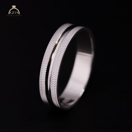 دبلة رجالي خط متوسط لامع | فضة عيار 925