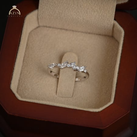 خاتم ناعم تصميم الماس AR066 | فضة عيار 925