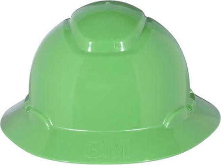 قبعة صلبة كاملة الحواف من 3M H-804R-UV، خضراء، تعليق بأربع نقاط، مع Uvicator