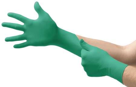 قفازات النتريل Ansell TouchNTuff® 92-600 للاستخدام مرة واحدة والخالية من البودرة - حماية لا مثيل لها. راحة فائقة. أداء مثبت - حماية فائقة من تناثر المواد الكيميائية - صُممت قفازات TouchNTuff® 92-600 من تركيبة النتريل الحصرية، وتوفر مقاومة موثوقة لمجموعة و