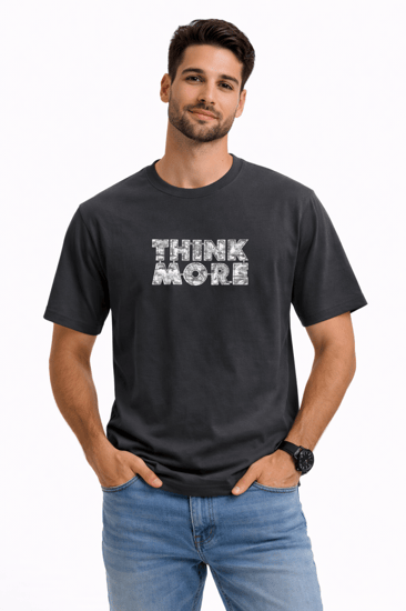 تيشيرت رجالي كاجوال بطبعة “THINK MORE” العصرية