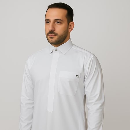 ثوب العمدة رجالي-كريمي قلاب-يد ساده-سحاب