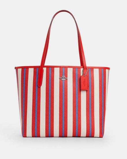 Coach stripes tote bag