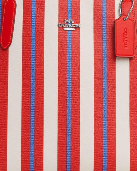 Coach stripes tote bag
