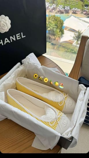 Chanel striped flat