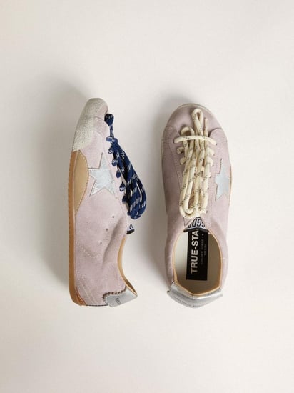 True-Star in pastel pink suede sneakers