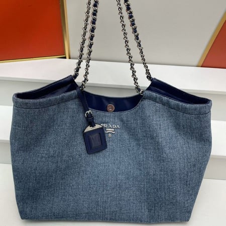 Prada denim tote bag