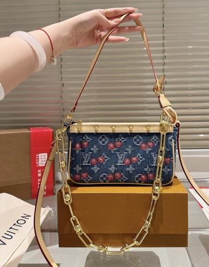 Cute denim Lv purse