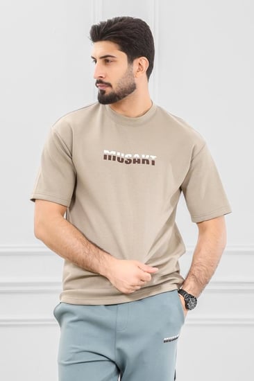 طقم رجالي أوفر سايز نص كم بنطال طويل