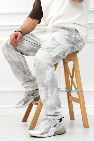 بنطلون رجالي بجيوب جانبية بقصة واسعة