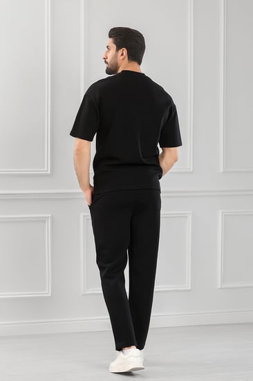 طقم رجالي  أوفر سايز نص كم بنطال طويل