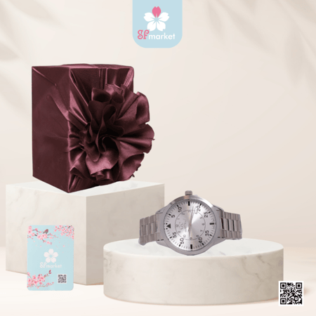 ساعة رجالية فضي ميناء أبيض ماركة GC