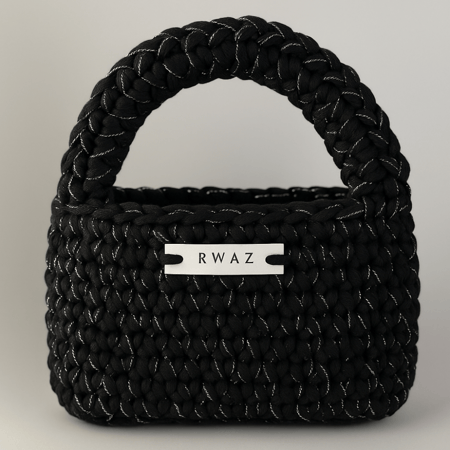 حقيبة يد مسكة واحدة لون واحد بخيوط لامعة