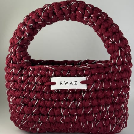 حقيبة يد مسكة واحدة لون واحد بخيوط لامعة