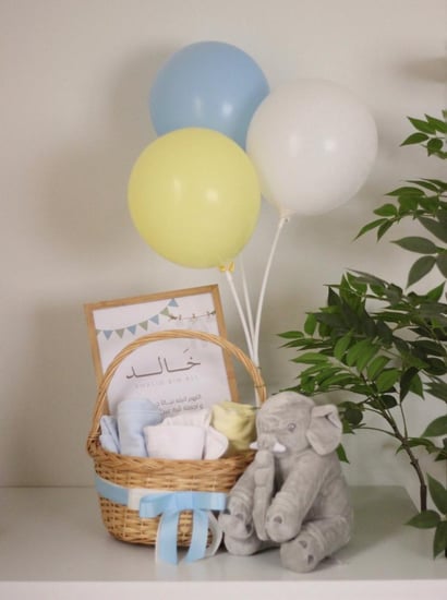 هدية مولود بسلة أنيقة