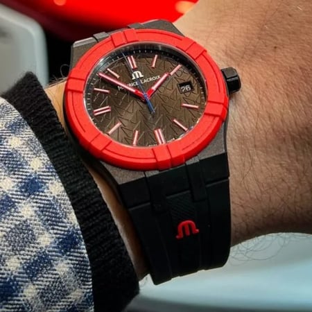 ساعة موريس لاكروا إيكون تايد كوارتز رجالية مع سوار إضافي - Al2008-04000-400-J