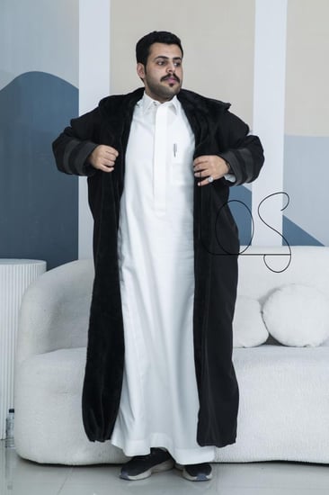 فروه رجالي اسود جوخ