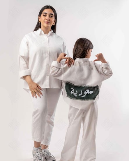 قميص كتان كم قصير- سعودي