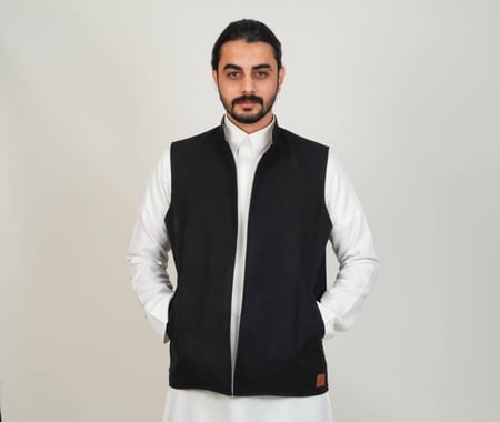 سديري جوخ دبل فيس اسود ورمادي