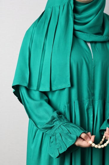 شرشف صلاه مفتوح من الوسط اخضر