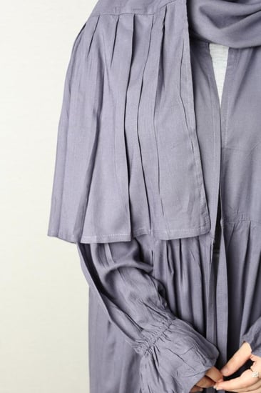 شرشف صلاه مفتوح من الوسط رصاصي