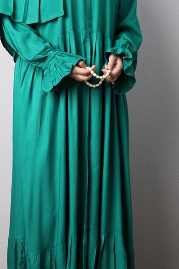 شرشف صلاه مفتوح من الوسط اخضر