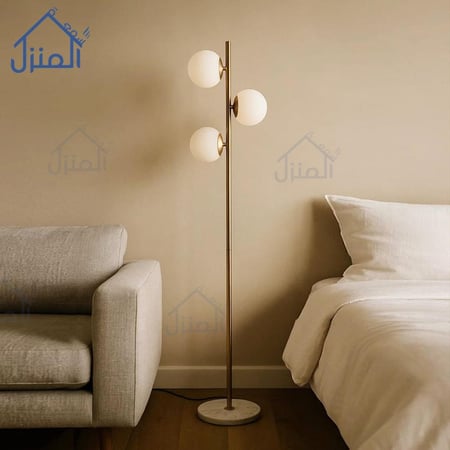 أباجورة ستاند ثلاثية النور ابيض